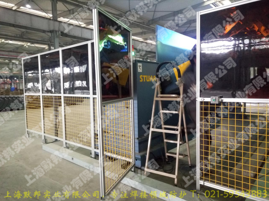 定制機(jī)器人專用焊接圍欄，鋁合金防護(hù)圍欄
