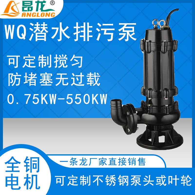 WQ型潛水排污泵 380v大功率高揚(yáng)程無(wú)堵塞 自耦潛水提升泵