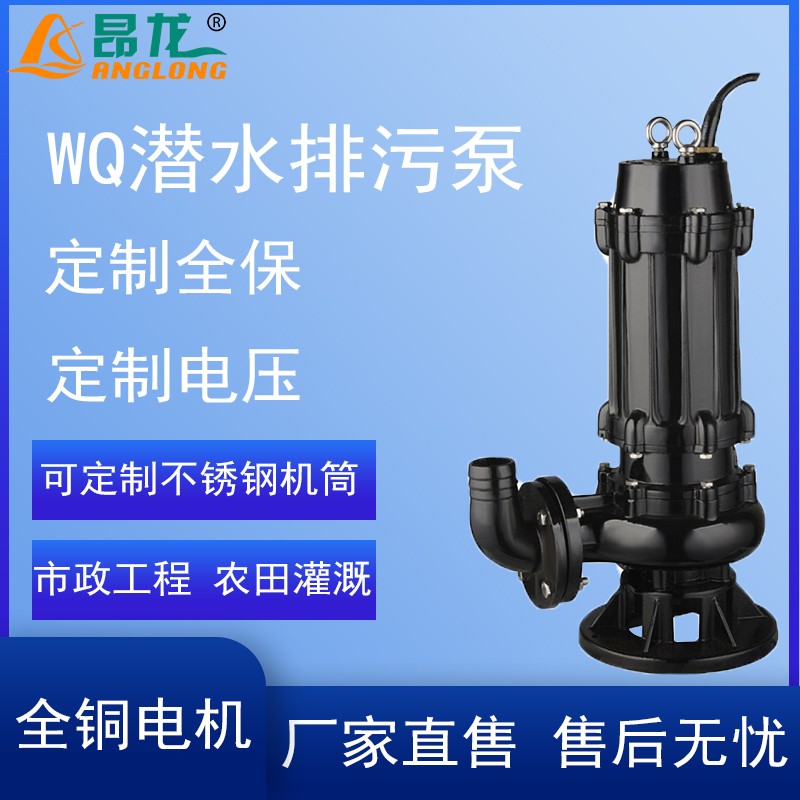 法蘭WQ污水泵排污泵工地污水泵380v大功率高揚(yáng)程無(wú)堵塞